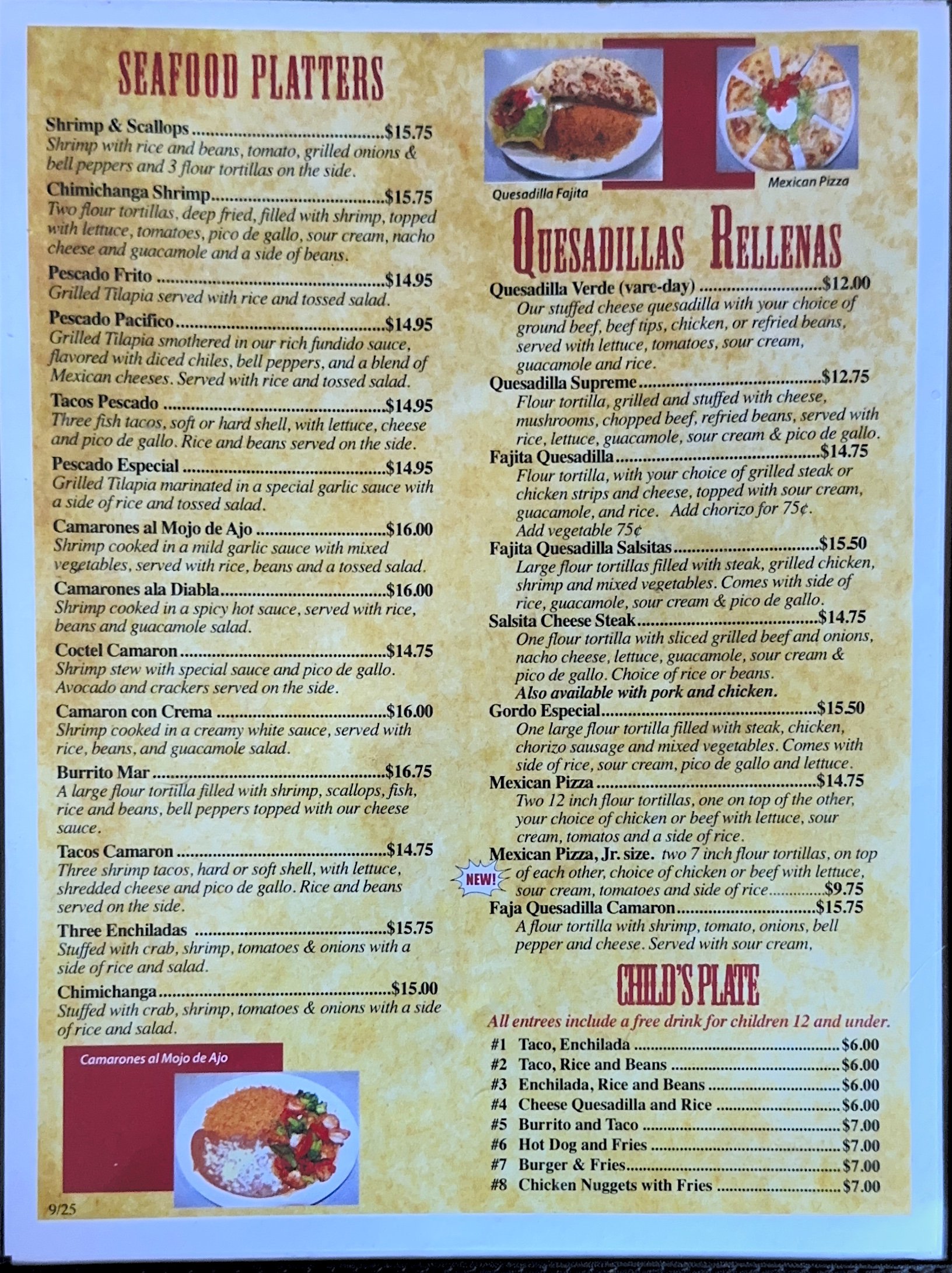 Menu page 5 — Lunch Specials