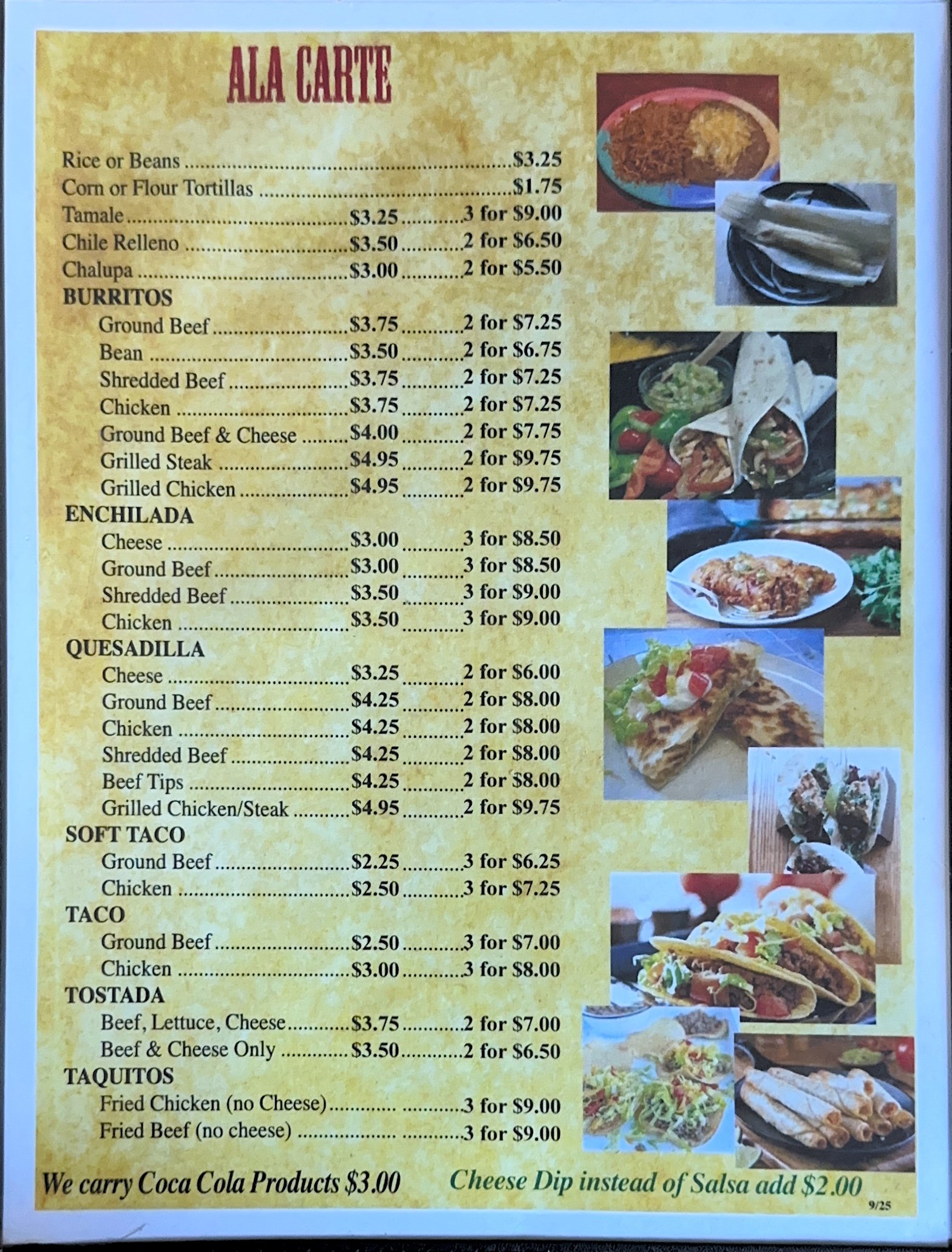 Menu page 6 — Drinks & Desserts